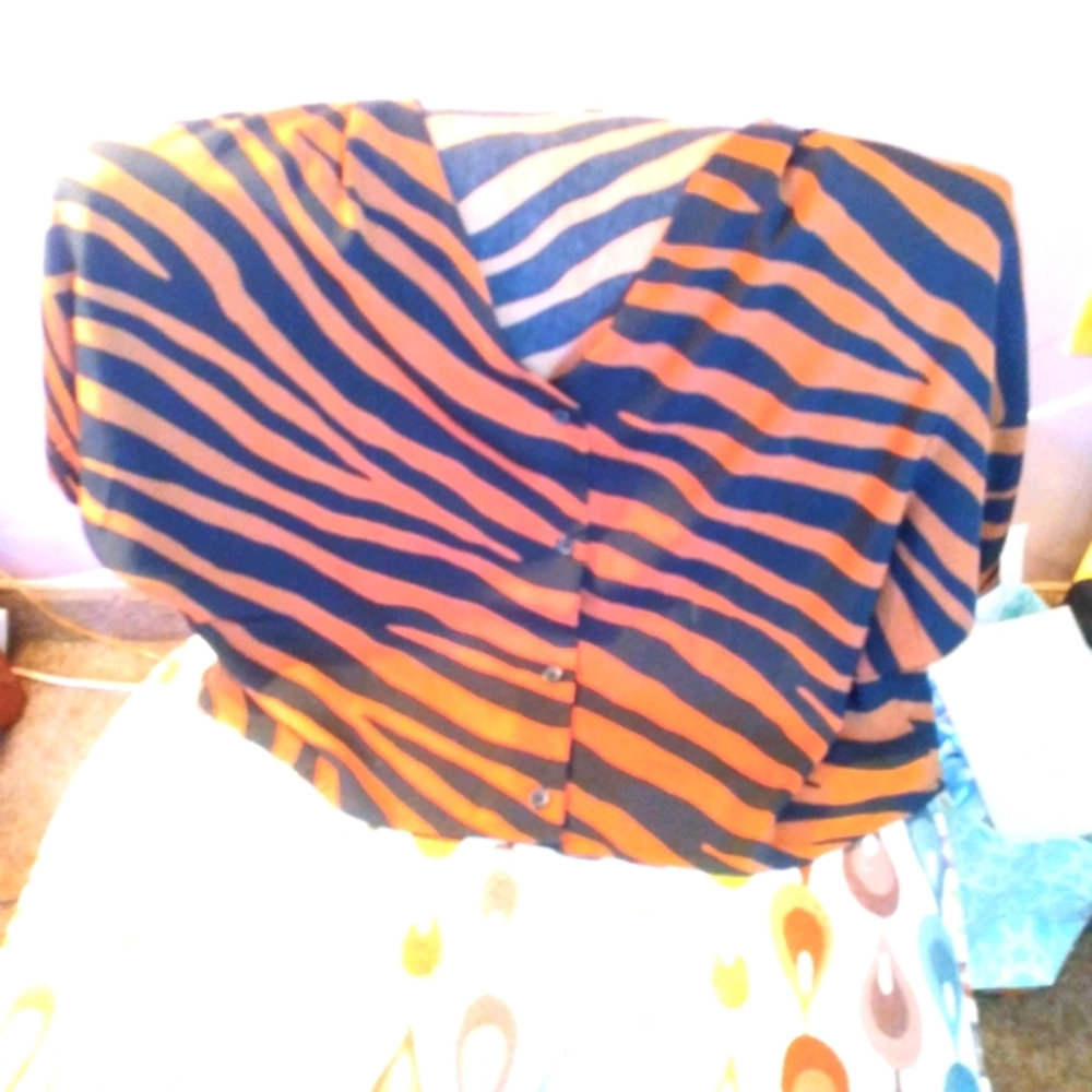 Silken top "V" neck 4 button front